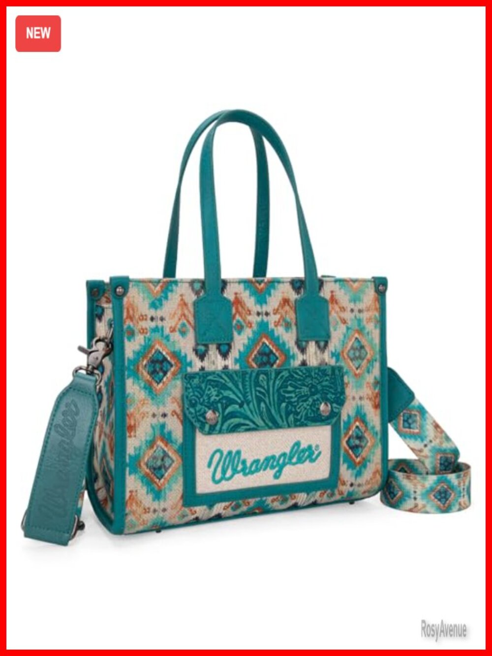 Western Aztec Tote Bag Floral Embossed Zip Crossbody Purse Boho Women